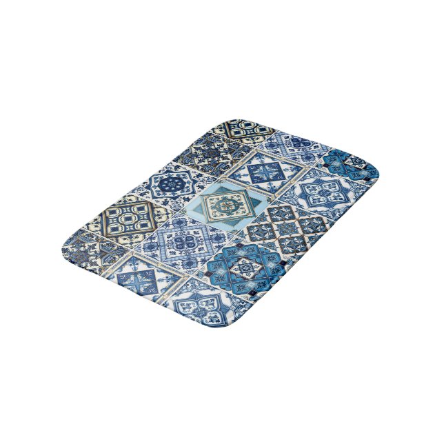 Mediterranean Tiles, Portugal, Azulejo, Majolica Badrumsmatta (Vinklad)