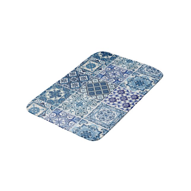 Mediterranean Tiles, Portugal, Azulejo, Majolica Badrumsmatta (Vinklad)