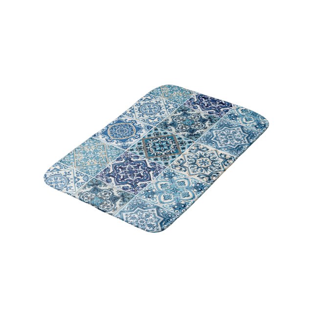 Mediterranean Tiles, Portugal, Azulejo, Majolica Badrumsmatta (Vinklad)