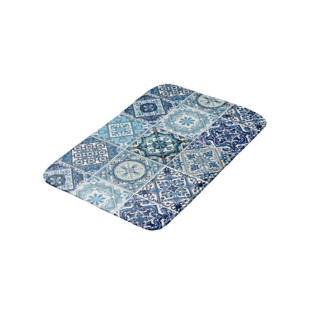 Mediterranean Tiles, Portugal, Azulejo, Majolica Badrumsmatta (Vinklad)