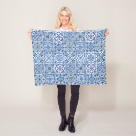 Mediterranean Tiles, Portugal, Azulejo, Majolica Fleecefilt