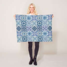 Mediterranean Tiles, Portugal, Azulejo, Majolica Fleecefilt