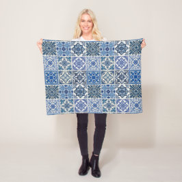 Mediterranean Tiles, Portugal, Azulejo, Majolica Fleecefilt