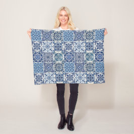 Mediterranean Tiles, Portugal, Azulejo, Majolica Fleecefilt