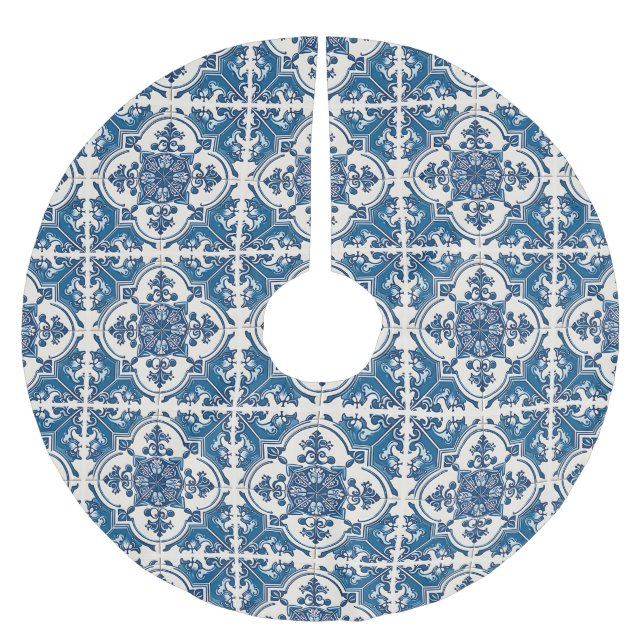 Mediterranean Tiles, Portugal, Azulejo, Majolica Julgransmatta Borstad Polyester (Framsidan)