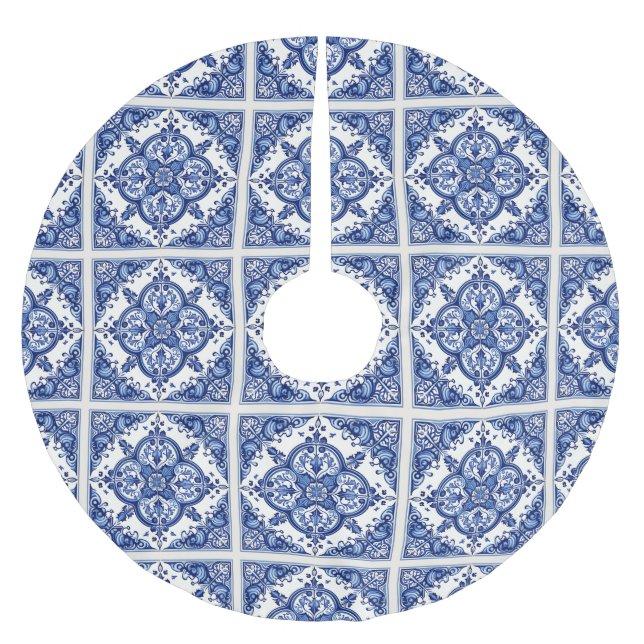 Mediterranean Tiles, Portugal, Azulejo, Majolica Julgransmatta Borstad Polyester (Framsidan)