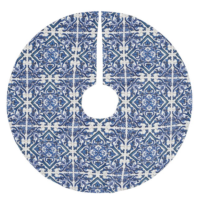 Mediterranean Tiles, Portugal, Azulejo, Majolica Julgransmatta Borstad Polyester (Framsidan)