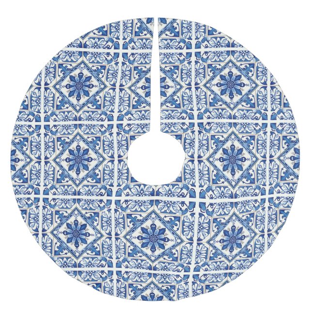 Mediterranean Tiles, Portugal, Azulejo, Majolica Julgransmatta Borstad Polyester (Framsidan)