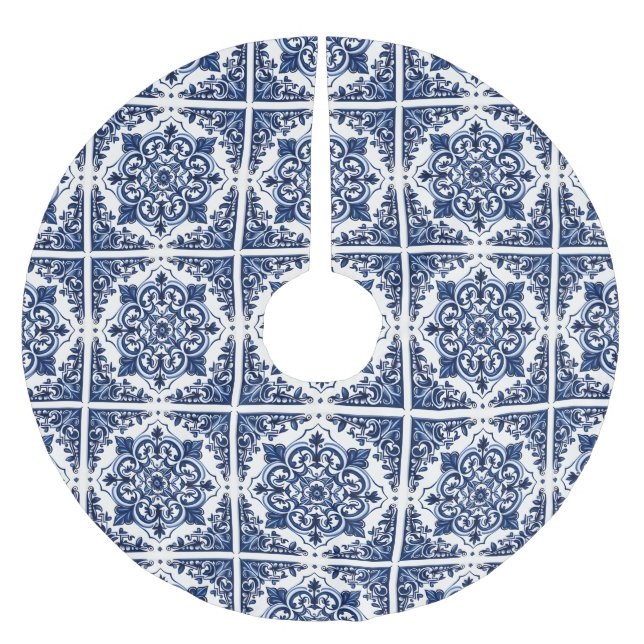 Mediterranean Tiles, Portugal, Azulejo, Majolica Julgransmatta Borstad Polyester (Framsidan)