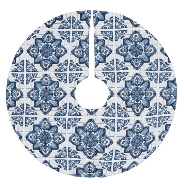 Mediterranean Tiles, Portugal, Azulejo, Majolica Julgransmatta Borstad Polyester (Framsidan)