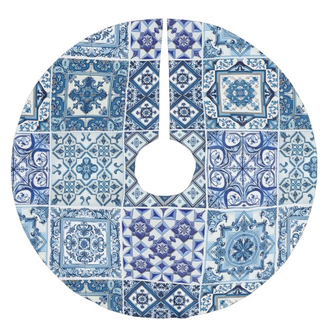 Mediterranean Tiles, Portugal, Azulejo, Majolica Julgransmatta Borstad Polyester (Framsidan)