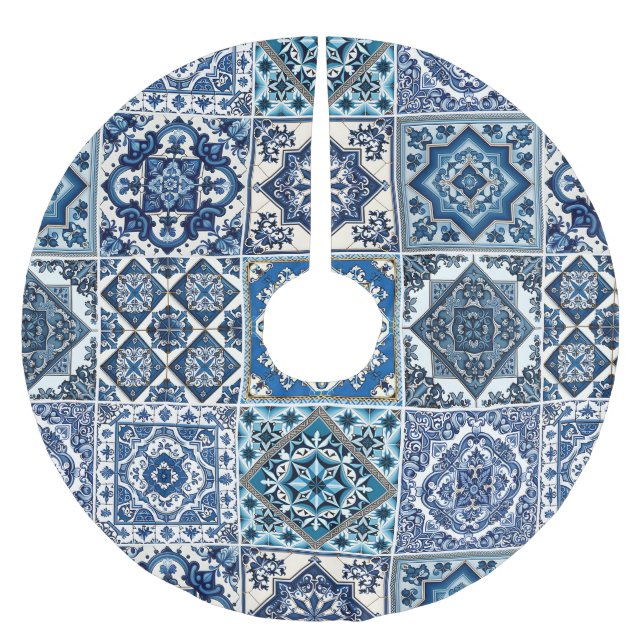 Mediterranean Tiles, Portugal, Azulejo, Majolica Julgransmatta Borstad Polyester (Framsidan)