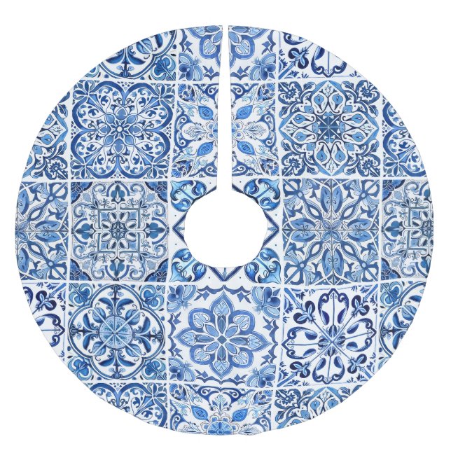 Mediterranean Tiles, Portugal, Azulejo, Majolica Julgransmatta Borstad Polyester (Framsidan)