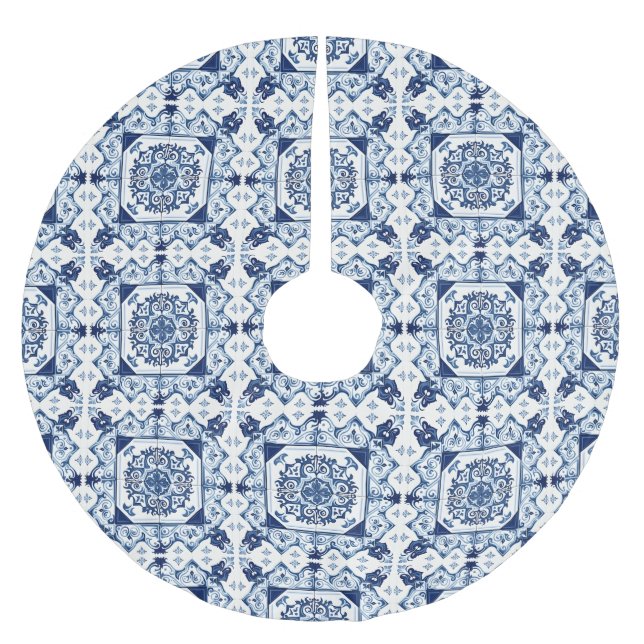 Mediterranean Tiles, Portugal, Azulejo, Majolica Julgransmatta Borstad Polyester (Framsidan)