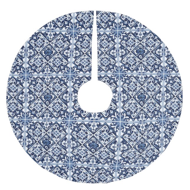 Mediterranean Tiles, Portugal, Azulejo, Majolica Julgransmatta Borstad Polyester (Framsidan)