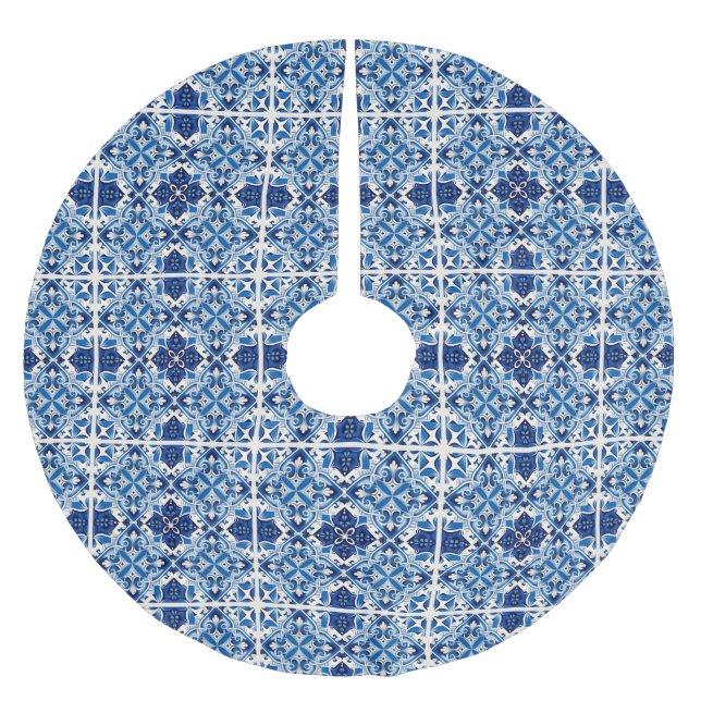 Mediterranean Tiles, Portugal, Azulejo, Majolica Julgransmatta Borstad Polyester (Framsidan)