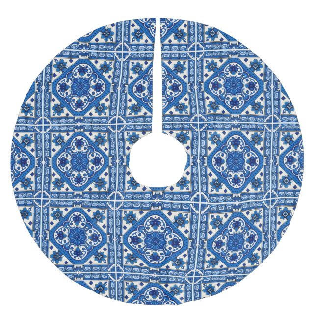 Mediterranean Tiles, Portugal, Azulejo, Majolica Julgransmatta Borstad Polyester (Framsidan)