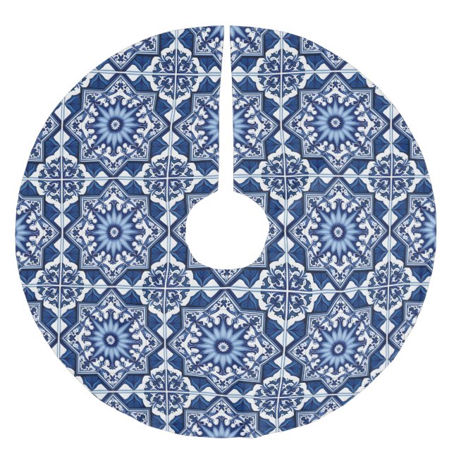 Mediterranean Tiles, Portugal, Azulejo, Majolica Julgransmatta Borstad Polyester (Framsidan)