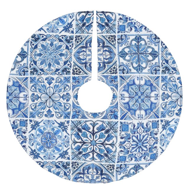 Mediterranean Tiles, Portugal, Azulejo, Majolica Julgransmatta Borstad Polyester (Framsidan)