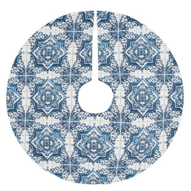 Mediterranean Tiles, Portugal, Azulejo, Majolica Julgransmatta Borstad Polyester (Framsidan)