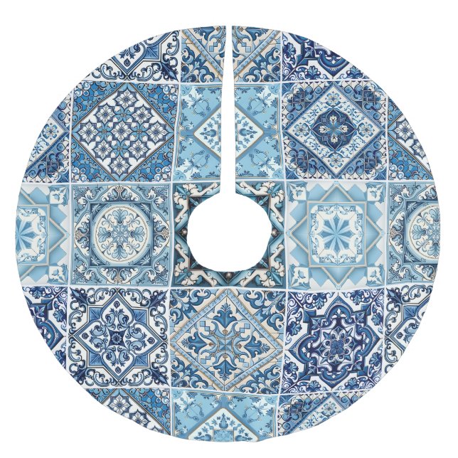 Mediterranean Tiles, Portugal, Azulejo, Majolica Julgransmatta Borstad Polyester (Framsidan)