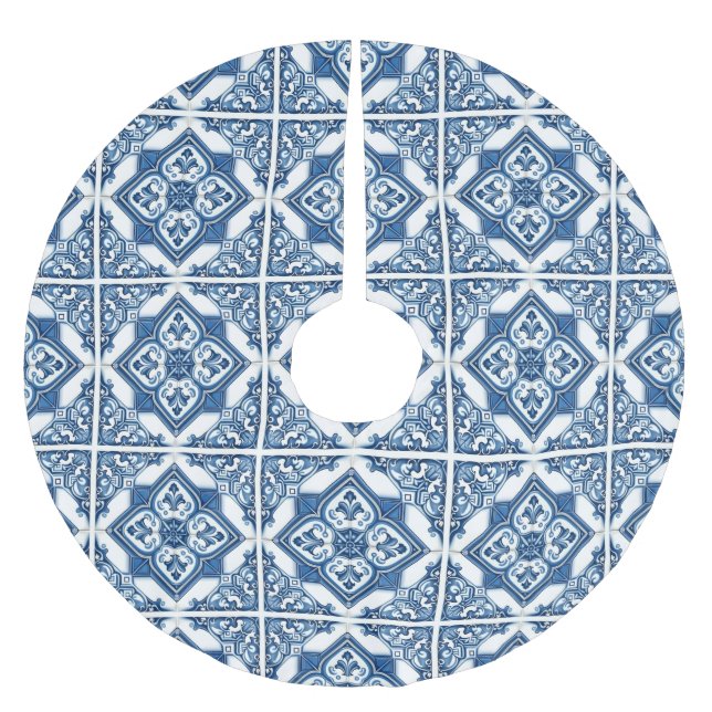 Mediterranean Tiles, Portugal, Azulejo, Majolica Julgransmatta Borstad Polyester (Framsidan)