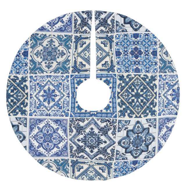 Mediterranean Tiles, Portugal, Azulejo, Majolica Julgransmatta Borstad Polyester (Framsidan)