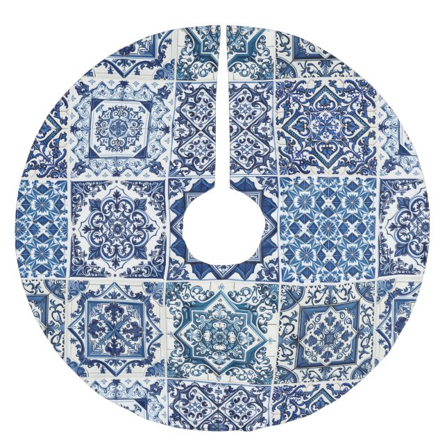 Mediterranean Tiles, Portugal, Azulejo, Majolica Julgransmatta Borstad Polyester (Framsidan)