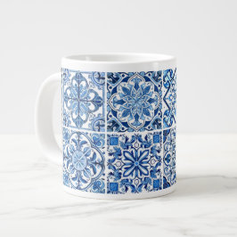 Mediterranean Tiles, Portugal, Azulejo, Majolica Jumbo Mugg