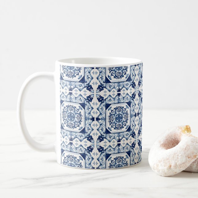 Mediterranean Tiles, Portugal, Azulejo, Majolica Kaffemugg (Med munk)