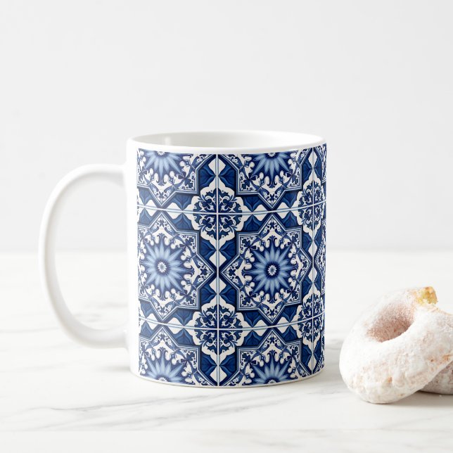 Mediterranean Tiles, Portugal, Azulejo, Majolica Kaffemugg (Med munk)