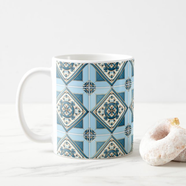 Mediterranean Tiles, Portugal, Azulejo, Majolica Kaffemugg (Med munk)