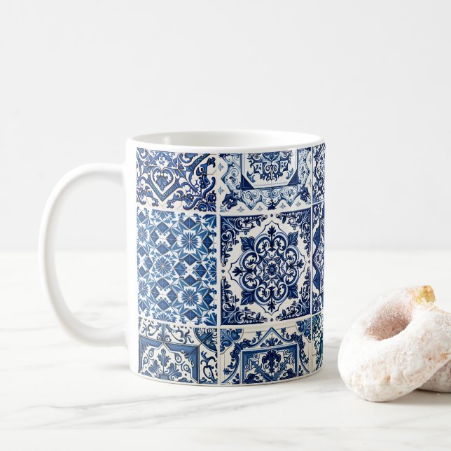 Mediterranean Tiles, Portugal, Azulejo, Majolica Kaffemugg (Med munk)