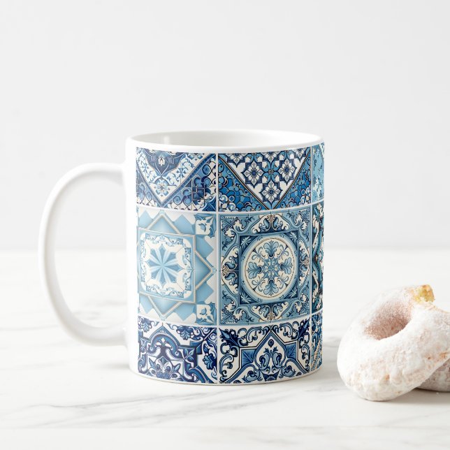 Mediterranean Tiles, Portugal, Azulejo, Majolica Kaffemugg (Med munk)