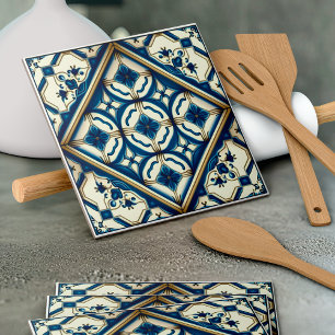 Mediterranean Tiles, Portugal, Azulejo, Majolica Kakelplatta