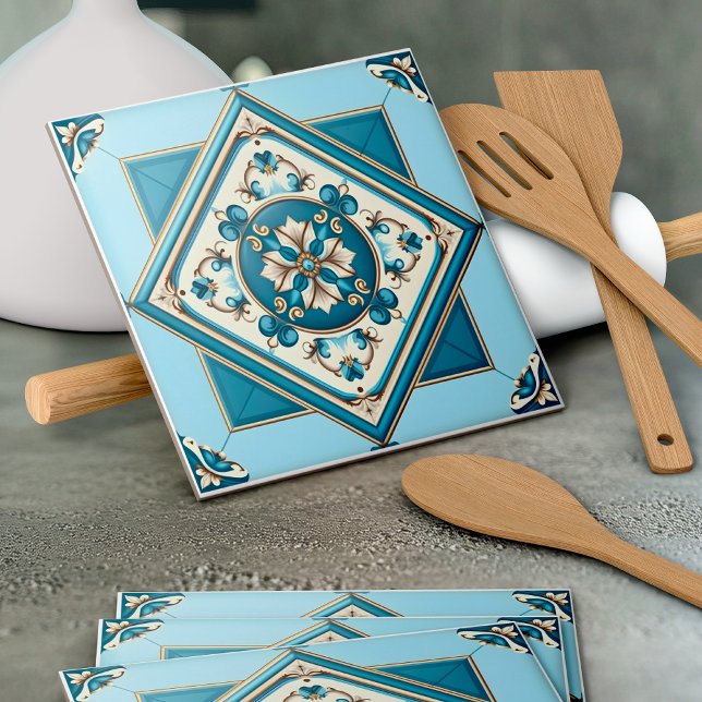 Mediterranean Tiles, Portugal, Azulejo, Majolica Kakelplatta (Skapare uppladdad)