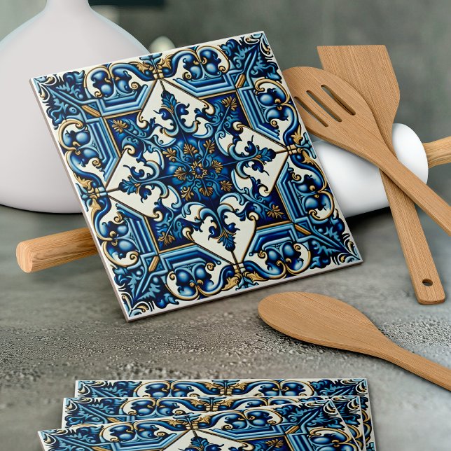 Mediterranean Tiles, Portugal, Azulejo, Majolica Kakelplatta (Skapare uppladdad)