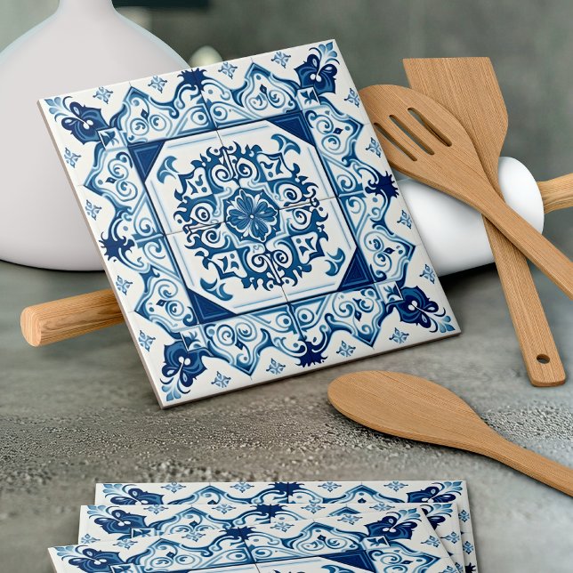 Mediterranean Tiles, Portugal, Azulejo, Majolica Kakelplatta (Skapare uppladdad)