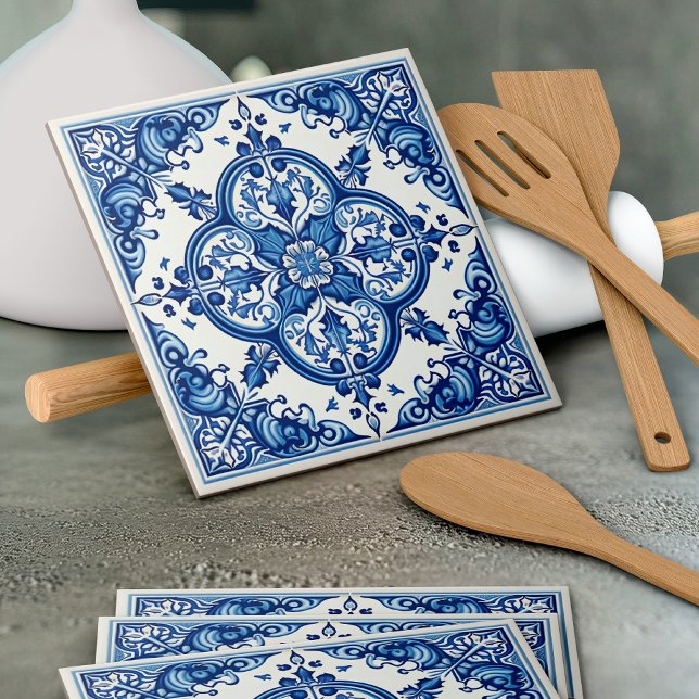 Mediterranean Tiles, Portugal, Azulejo, Majolica Kakelplatta (Skapare uppladdad)