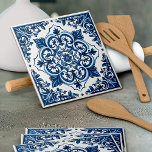 Mediterranean Tiles, Portugal, Azulejo, Majolica Kakelplatta<br><div class="desc">Elegant,  snyggt och sofistikerat mönster med Medelhavsplattor i blått och vitt färg. Modern och trendig,  perfekt för Azulejo älskare i ditt liv.</div>