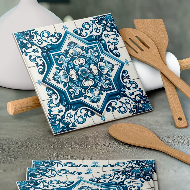 Mediterranean Tiles, Portugal, Azulejo, Majolica Kakelplatta (Skapare uppladdad)