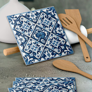 Mediterranean Tiles, Portugal, Azulejo, Majolica Kakelplatta