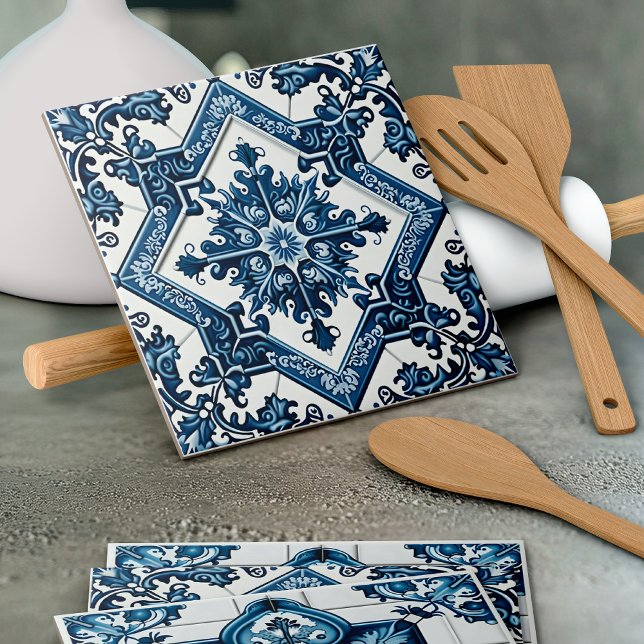 Mediterranean Tiles, Portugal, Azulejo, Majolica Kakelplatta (Skapare uppladdad)
