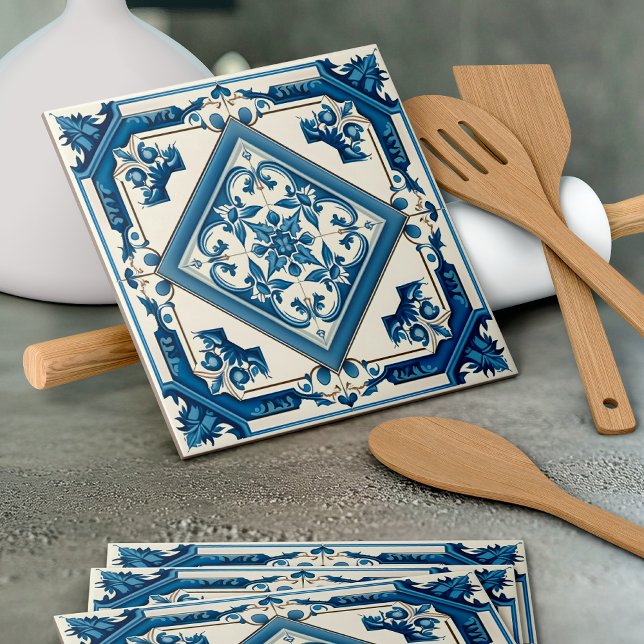 Mediterranean Tiles, Portugal, Azulejo, Majolica Kakelplatta (Skapare uppladdad)