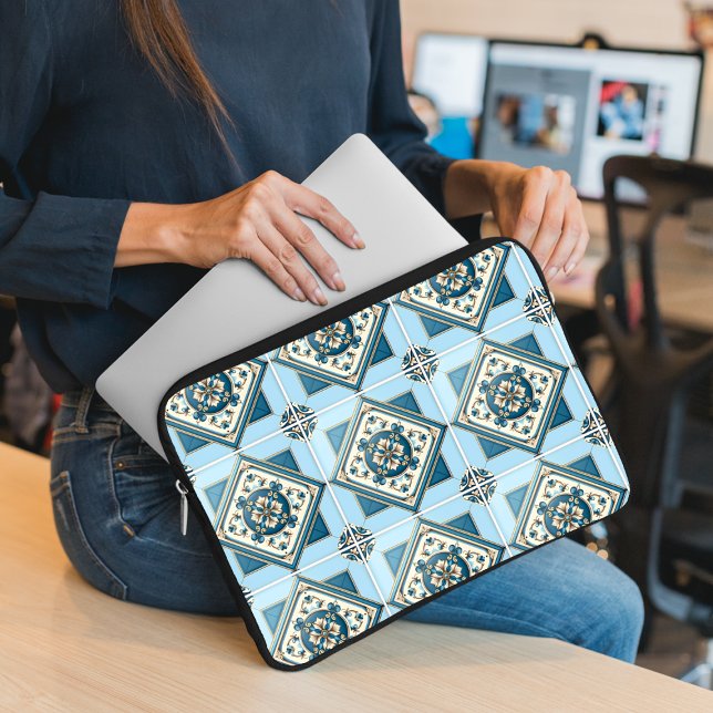 Mediterranean Tiles, Portugal, Azulejo, Majolica Laptop Fodral (Skapare uppladdad)