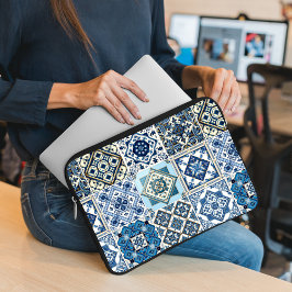 Mediterranean Tiles, Portugal, Azulejo, Majolica Laptop Fodral