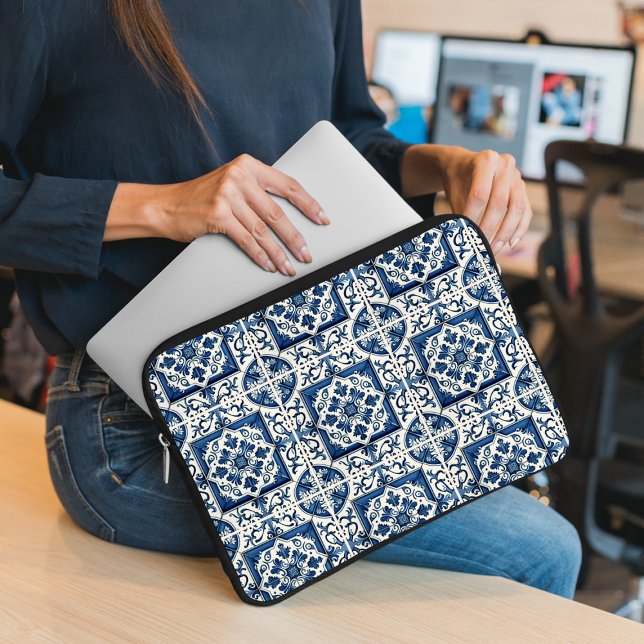 Mediterranean Tiles, Portugal, Azulejo, Majolica Laptop Fodral (Skapare uppladdad)