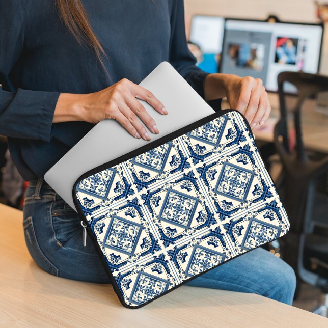 Mediterranean Tiles, Portugal, Azulejo, Majolica Laptop Fodral (Skapare uppladdad)