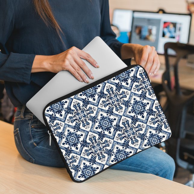 Mediterranean Tiles, Portugal, Azulejo, Majolica Laptop Fodral (Skapare uppladdad)