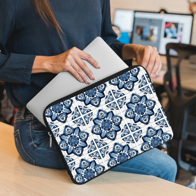 Mediterranean Tiles, Portugal, Azulejo, Majolica Laptop Fodral (Skapare uppladdad)